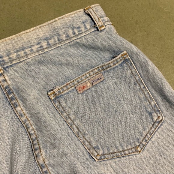 Vintage 90s Jeans Cargo Tapered High Waist Blue 30 - Picture 7 of 10